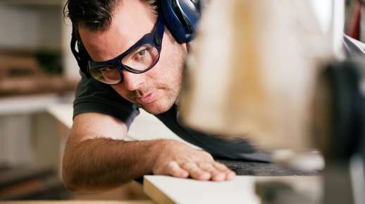 Man wearing protective eyewear