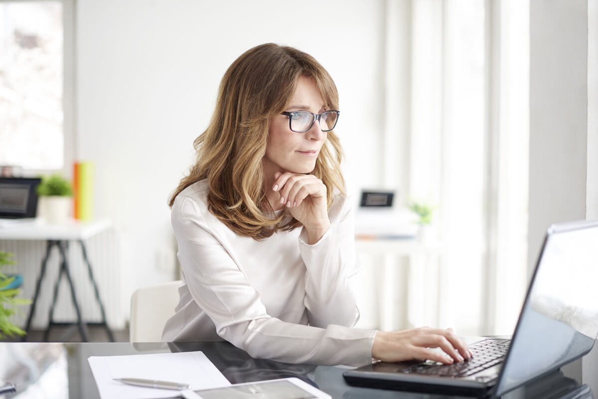 Woman using computer