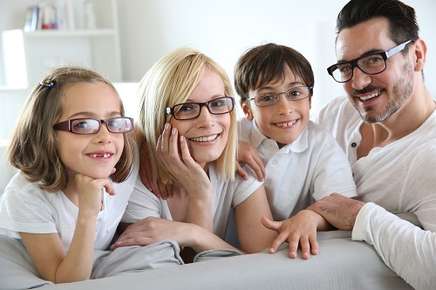 Family wearing glasses