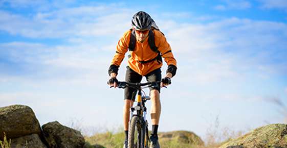 Man riding a bike