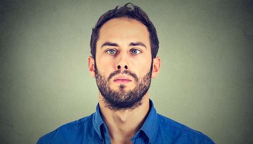 Man with strabismus